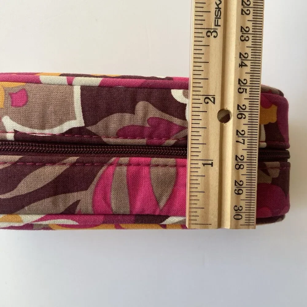 Vera Bradley Zip Top Eyeglass Sunglasses Case “Carnaby” RETIRED Pink/Brown